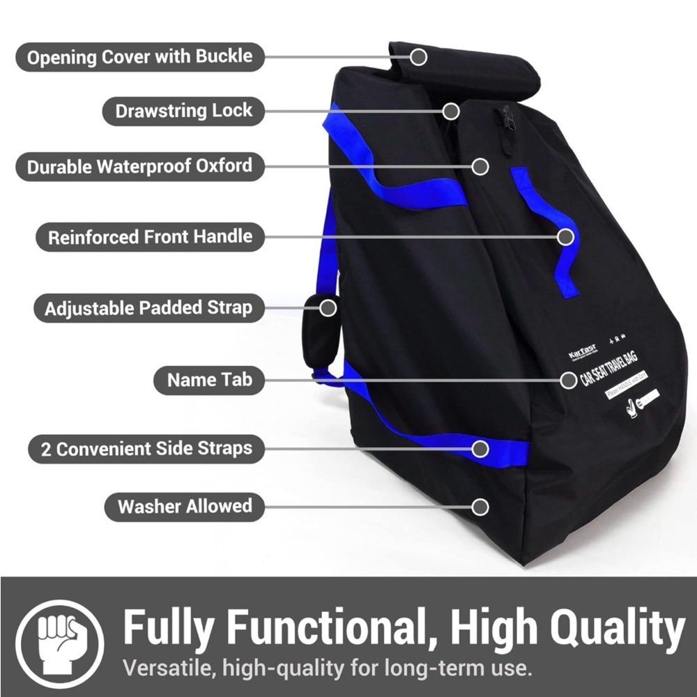 Car seat and stroller travel bags